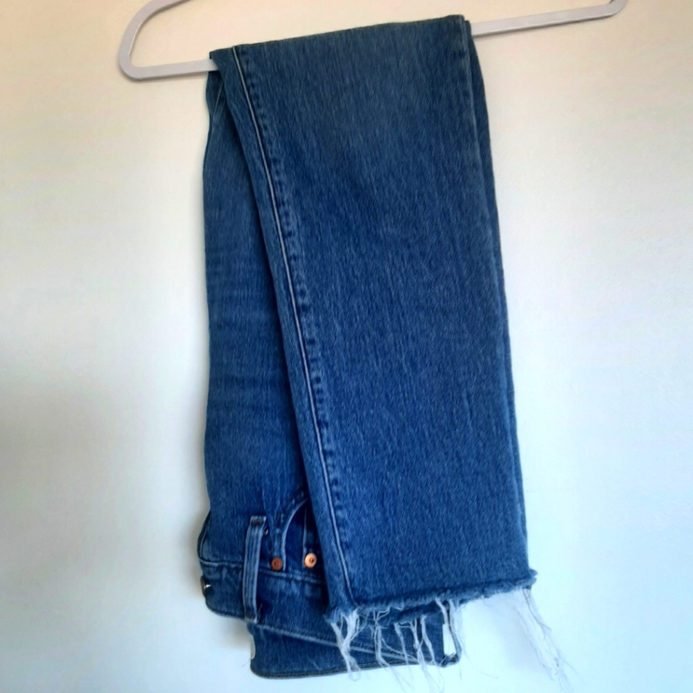 Perfect Vintage Raw Hem Blue Jeans - Madewell - 27